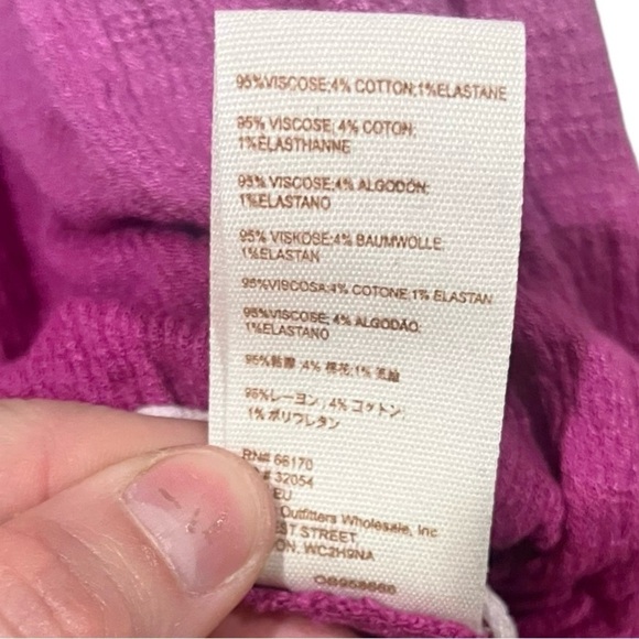 Free People Cora Lee Ombre Tie Dye Top Ruffle Trim Fuschia Pink SIze Medium Boho - Picture 10 of 10